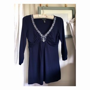 WHBM Dressy Blue Top
